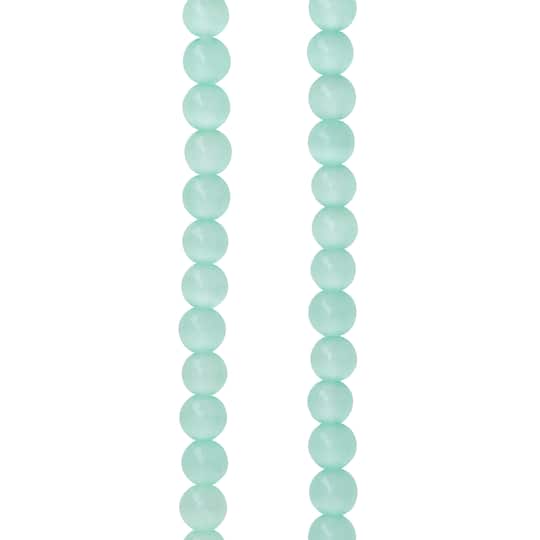 Aqua Cat's Eye Glass Round Beads, 4mm by Bead Landing™
